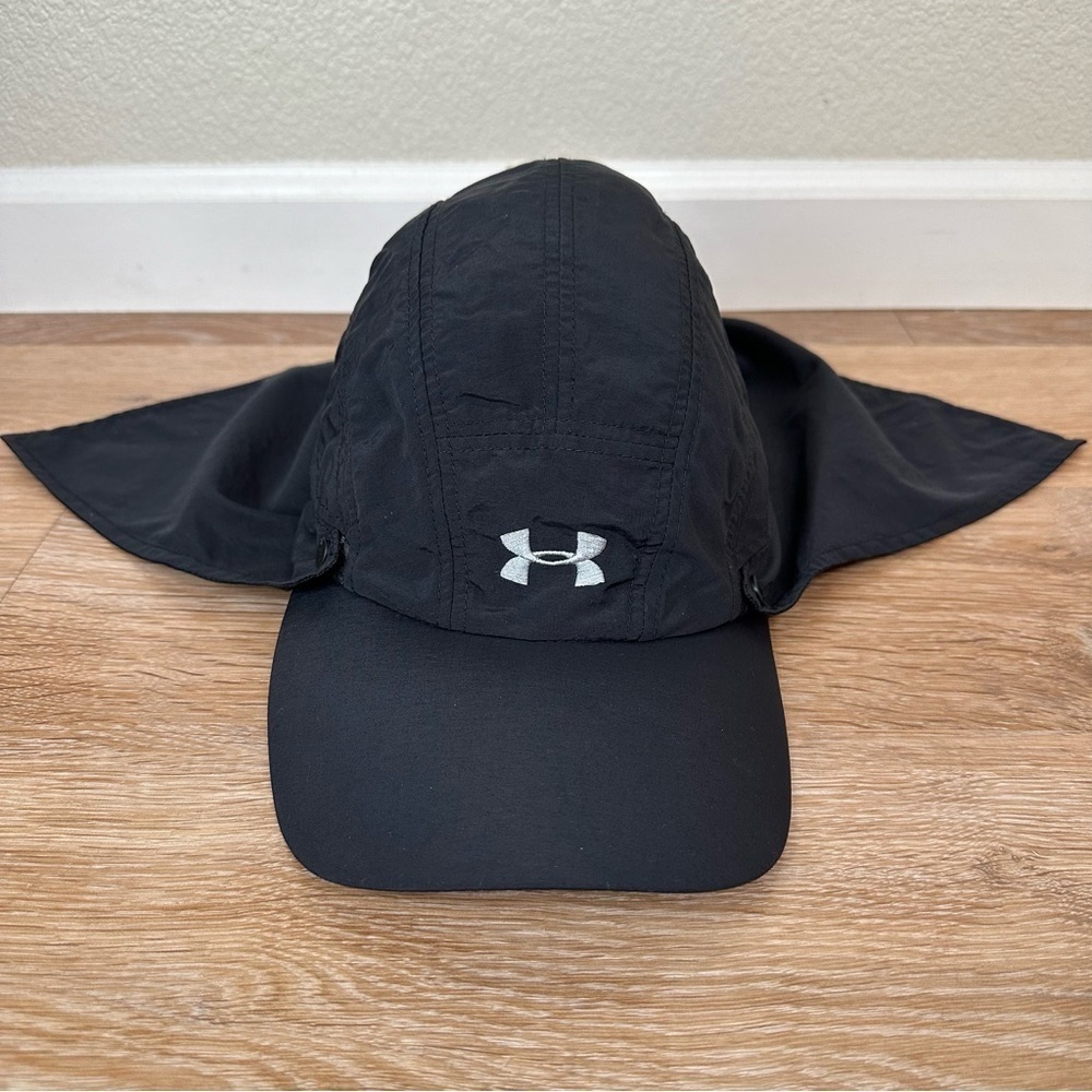 Under Armour Black with Removable Shade Neck Cover Camper Hat